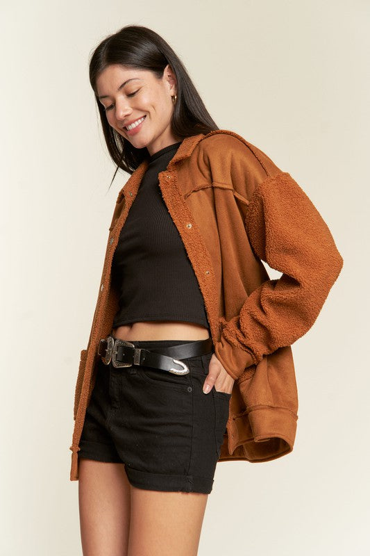 Faux Fur Suede Jacket