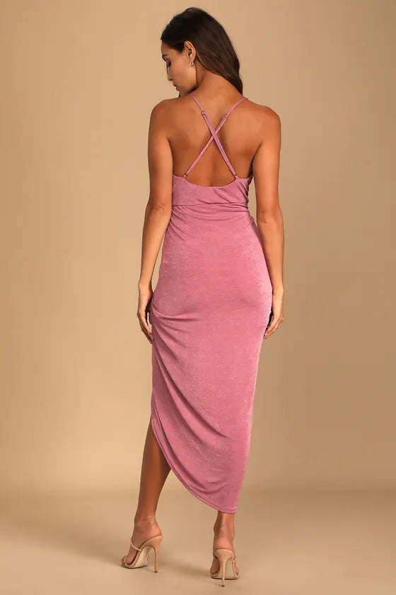 Tulip Midi Surplice Cocktail Dress