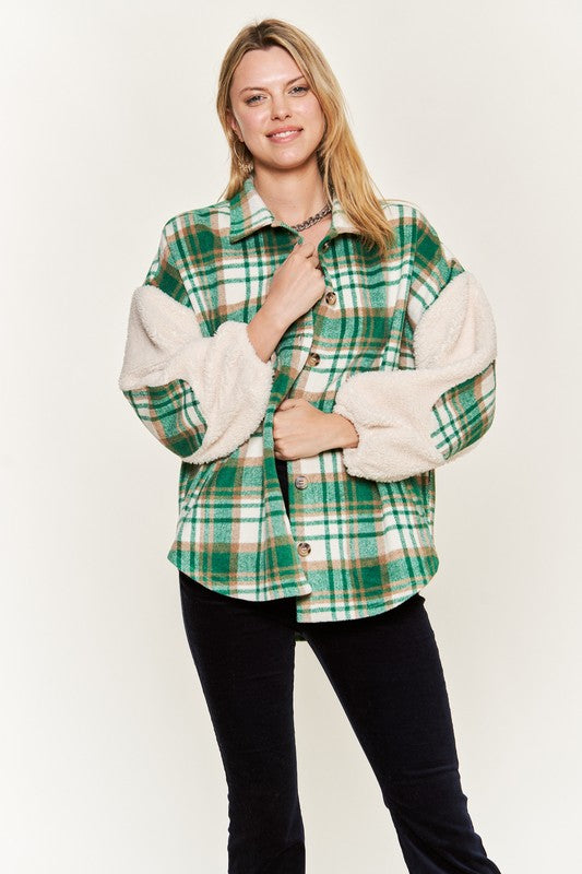 Plaid Fuzzy Jacket