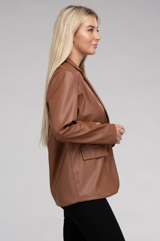 Maple Leather Blazer