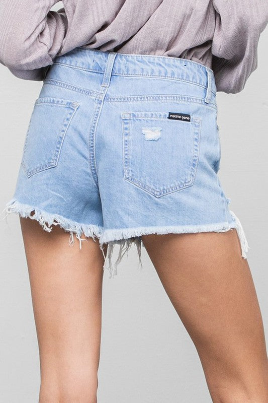 Ripped Frayed Denim Shorts