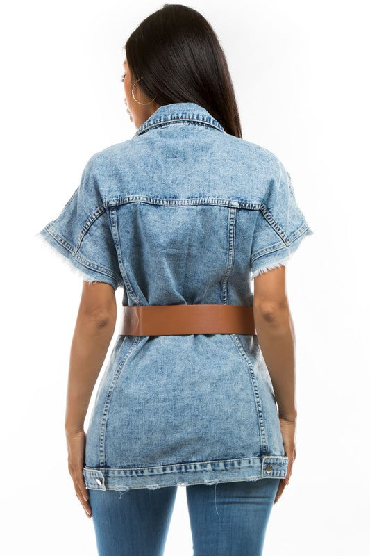 Lainey Denim Vest Shirt