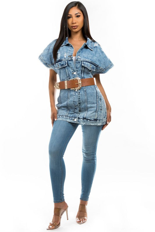 Lainey Denim Vest Shirt