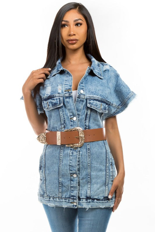 Lainey Denim Vest Shirt