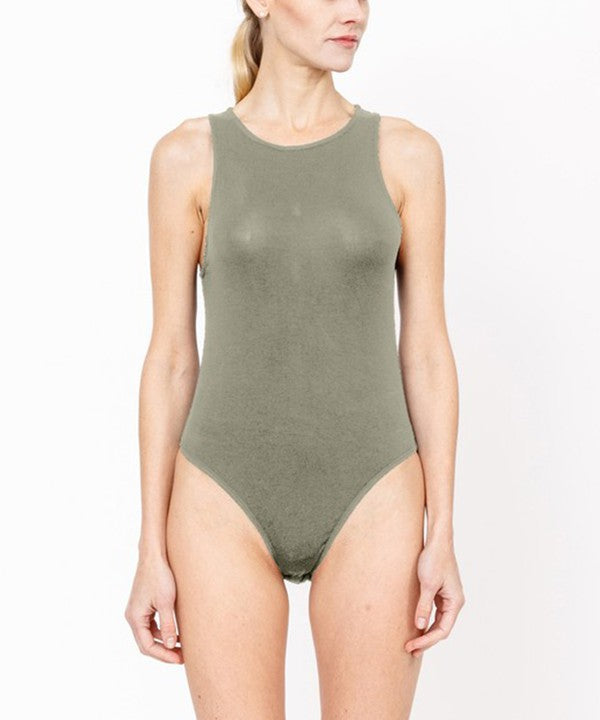 BAMBOO HALTER NECK BODYSUIT