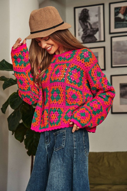 Patchwork Pullover Sweater