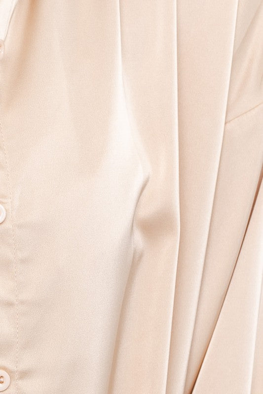 Satin Oversized Button-up