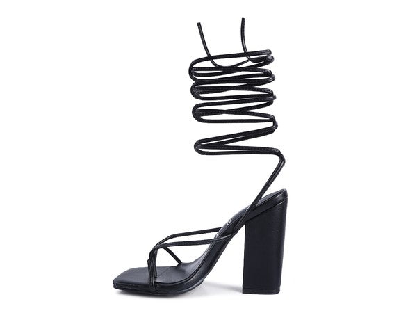 Laced up Block Heel