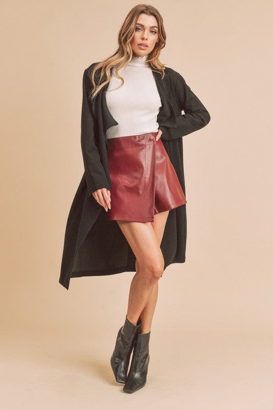 Ruffle Trim Ribbed Long Sleeve