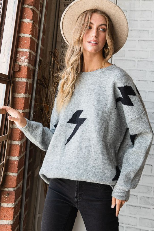 Lightening Bolt Crewneck Sweater