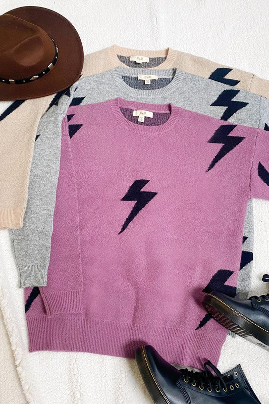 Lightening Bolt Crewneck Sweater