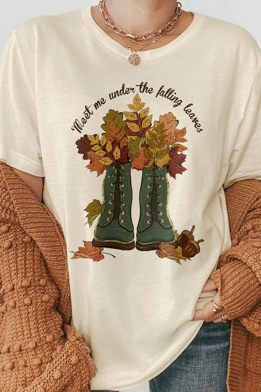 Meet Me Under The Falling Leaves Graphic Tee PLUS