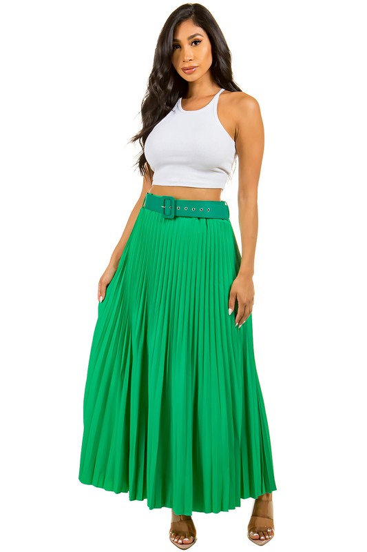 Pleated Maxi Skirt