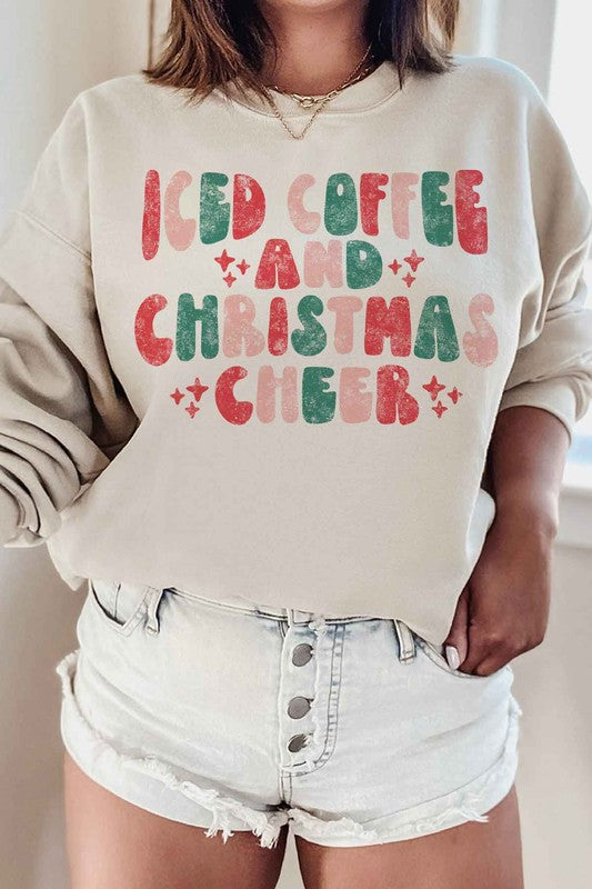 ICED COFFEE CHEERS GRAPHIC SWEATSHIRT