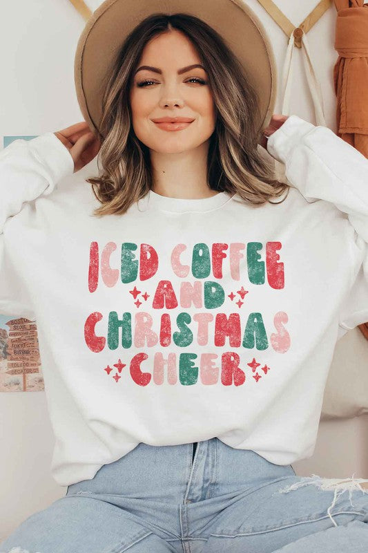 ICED COFFEE CHEERS GRAPHIC SWEATSHIRT