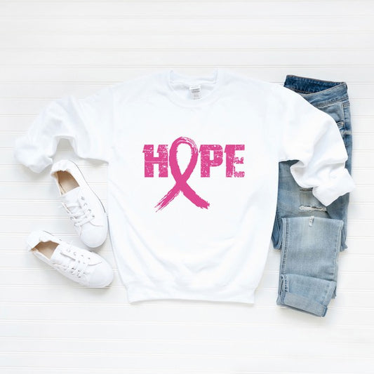 Hope Ribbon Graphic Sweatshirt