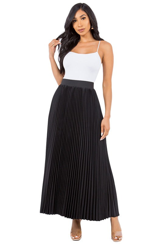 Pleated Maxi Skirt