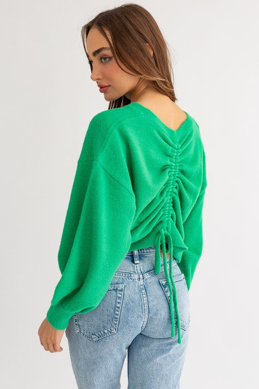 Fuzzy Sweater with Back Rouching