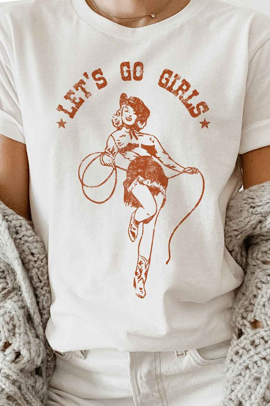 LETS GO GIRLS WESTERN OVERSIZED GRAPHIC TEE