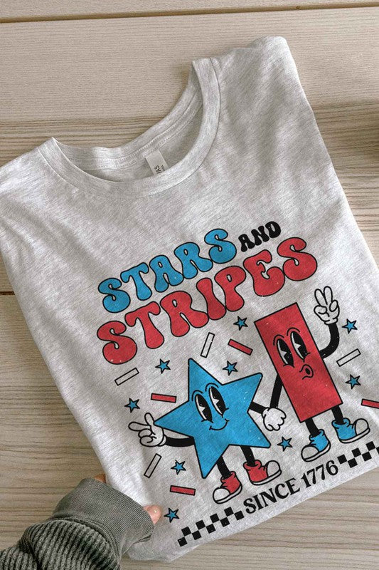 STARS AND STRIPES USA GRAPHIC PLUS SIZE TEE