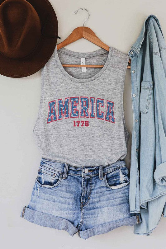 AMERICA USA GRAPHIC MUSCLE TANK