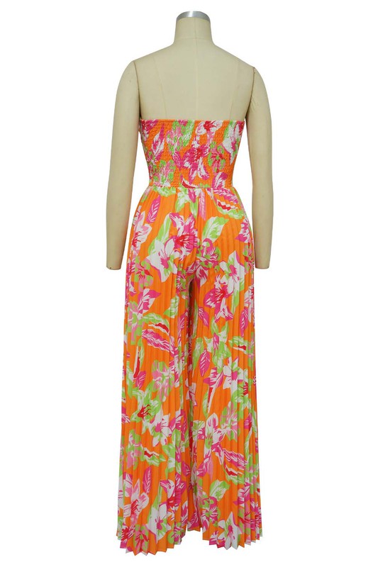 Floral Pleated Jumpsuit