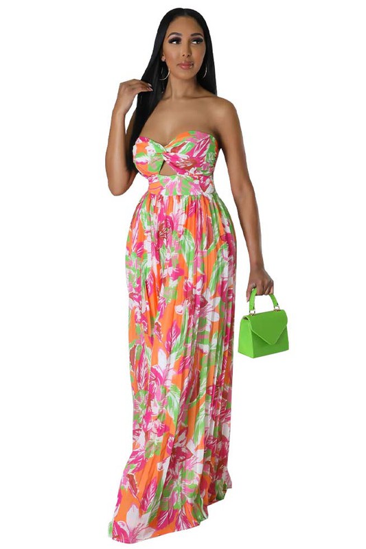 Floral Pleated Jumpsuit