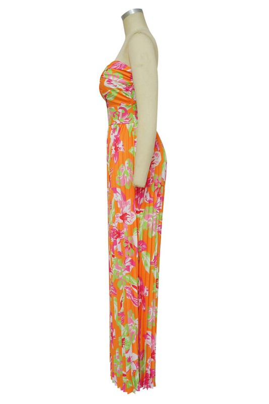 Floral Pleated Jumpsuit