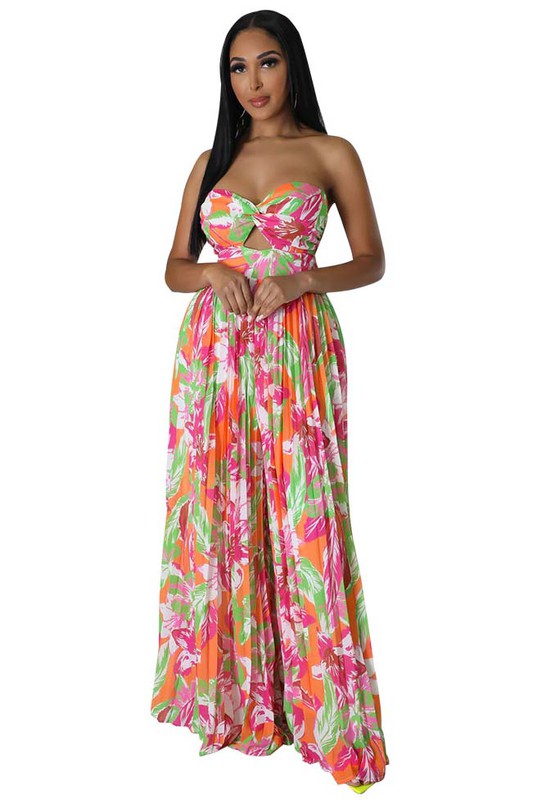 Floral Pleated Jumpsuit