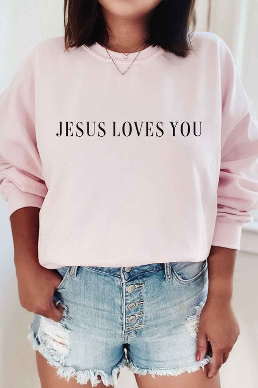 JESUS LOVES YOU GRAPHIC SWEATSHIRT