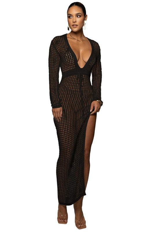 Fishnet Maxi Coverup