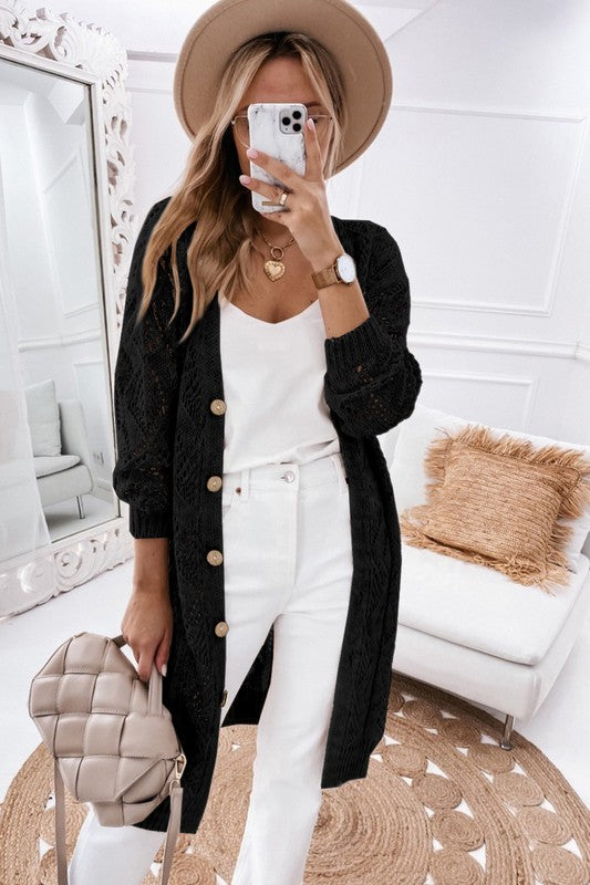 Longline Button Cardi