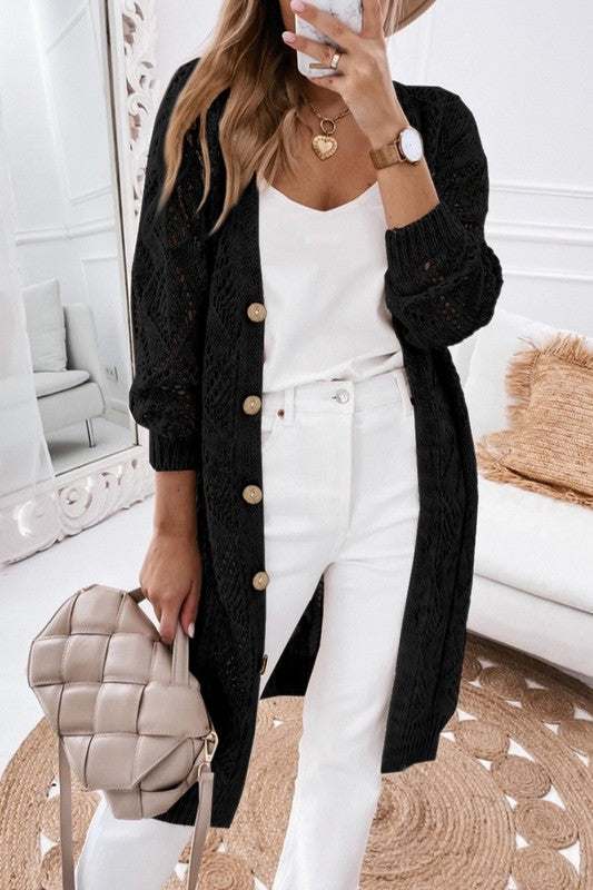 Longline Button Cardi