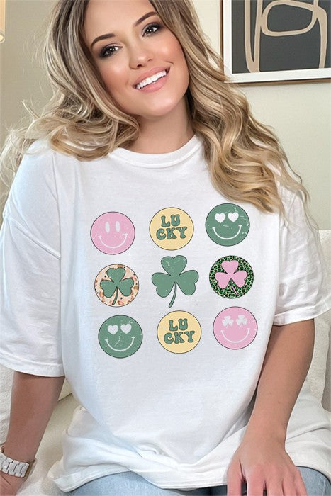 Lucky Smiley Faces Oversized Tee