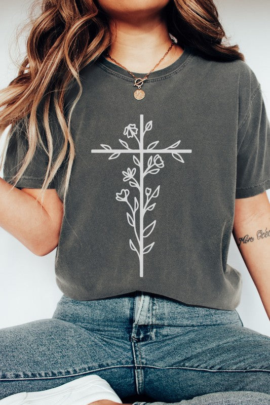 Floral Cross Tee