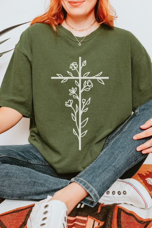 Floral Cross Tee