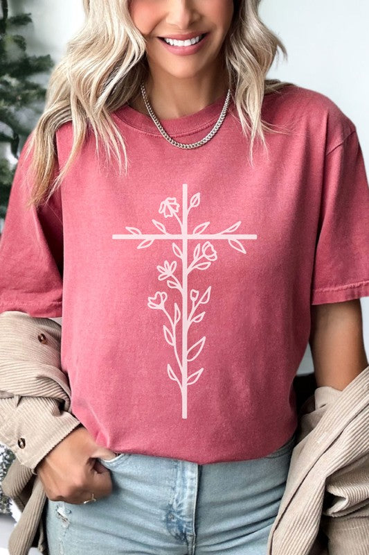 Floral Cross Tee