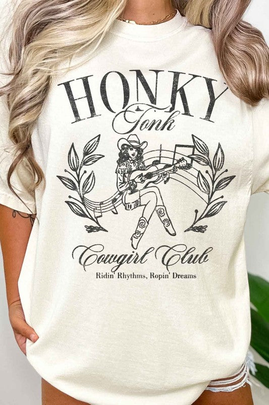 HONKY TONK COWGIRL CLUB OVERSIZED TEE