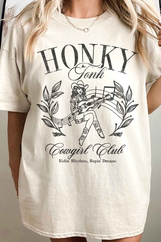 HONKY TONK COWGIRL CLUB OVERSIZED TEE