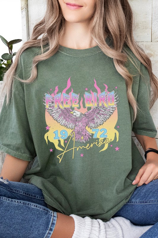 Free Bird Retro Neon Summer Graphic Tee