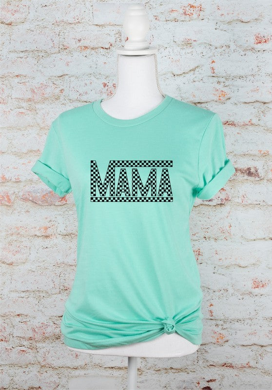 Black Checkered Mama Graphic Tee