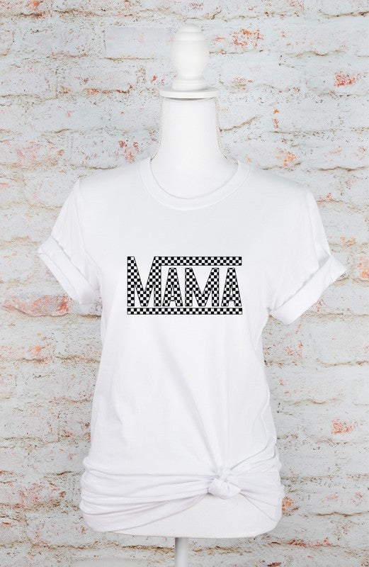 Black Checkered Mama Graphic Tee