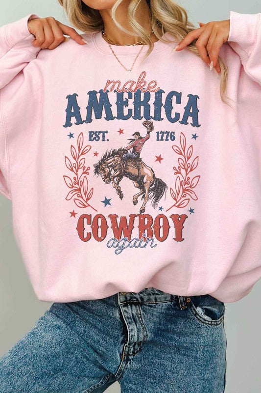 MAKE AMERICA COWBOY AGAIN OVERSIZED SWEATSHIRT