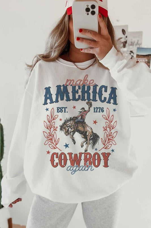 MAKE AMERICA COWBOY AGAIN OVERSIZED SWEATSHIRT