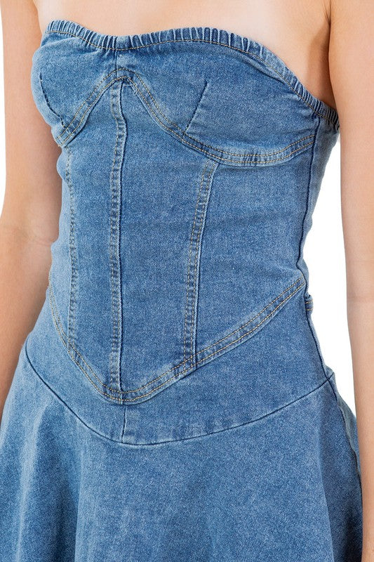 Fit and Flare Denim Dress