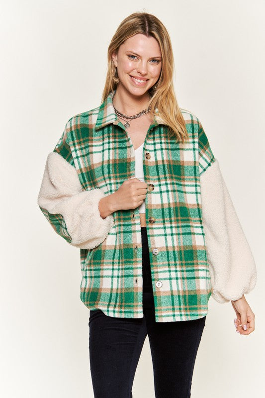 Plaid Fuzzy Jacket