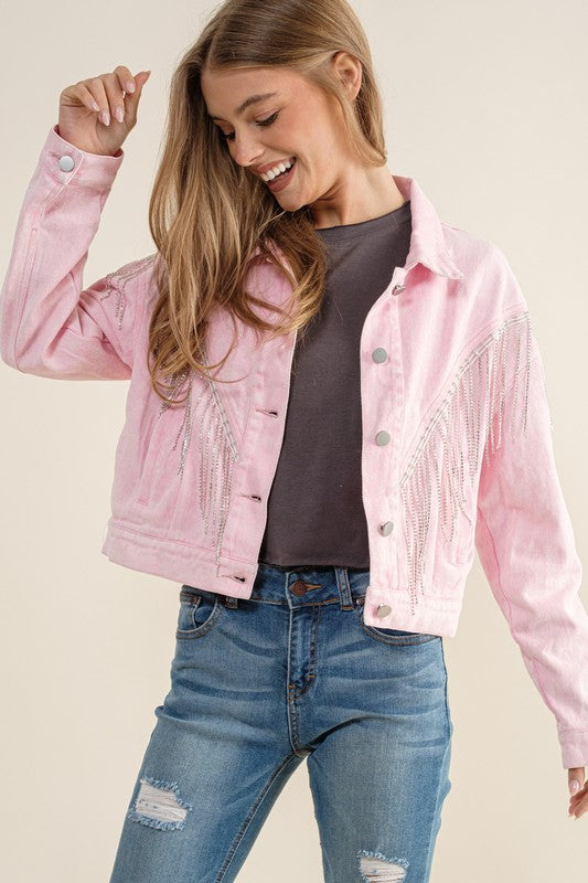 The Carrie Rhinestone Fringe Jacket