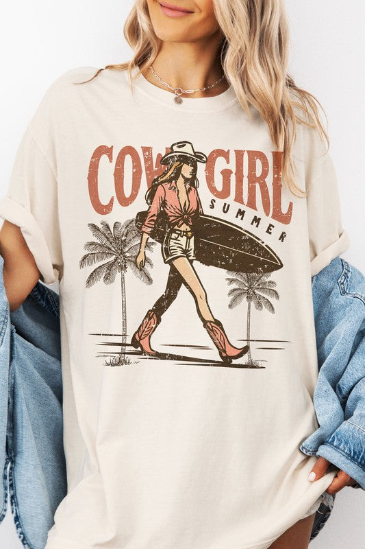 Western Summer Cowgirl Garment Dye Tee