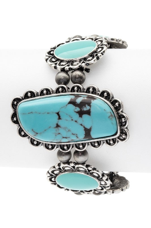 Iconic Turquoise Western Stretch Boho Bracelet