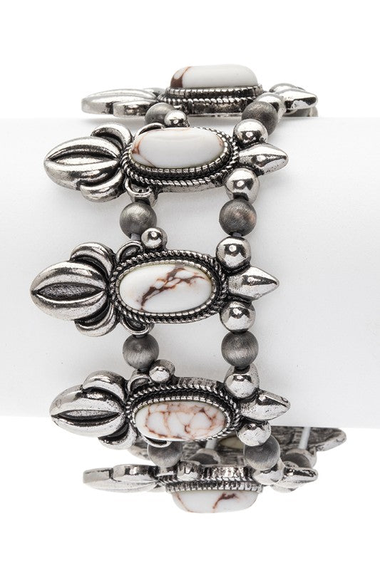 Squash Blossom Western Stretch Bracelet